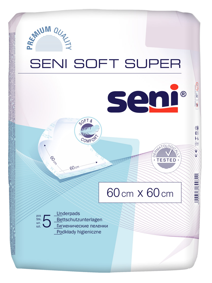 Пелюшки гігієнічні SENI SOFT Super 60х60 см. (5 шт.)